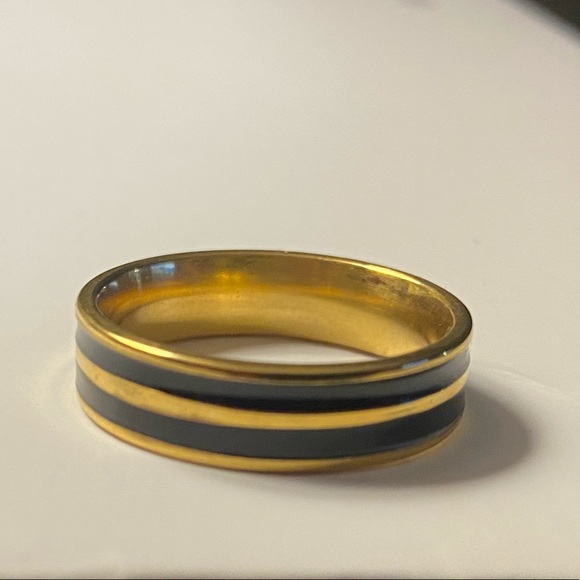 3/25 Stainless Steel Band Ring wedding black - Picture 10 of 16